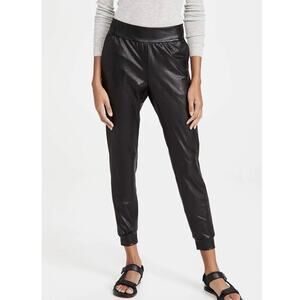 Commando Women’s Small Jogger Pant Faux Vegan Leather Black Pull On Tapered Leg